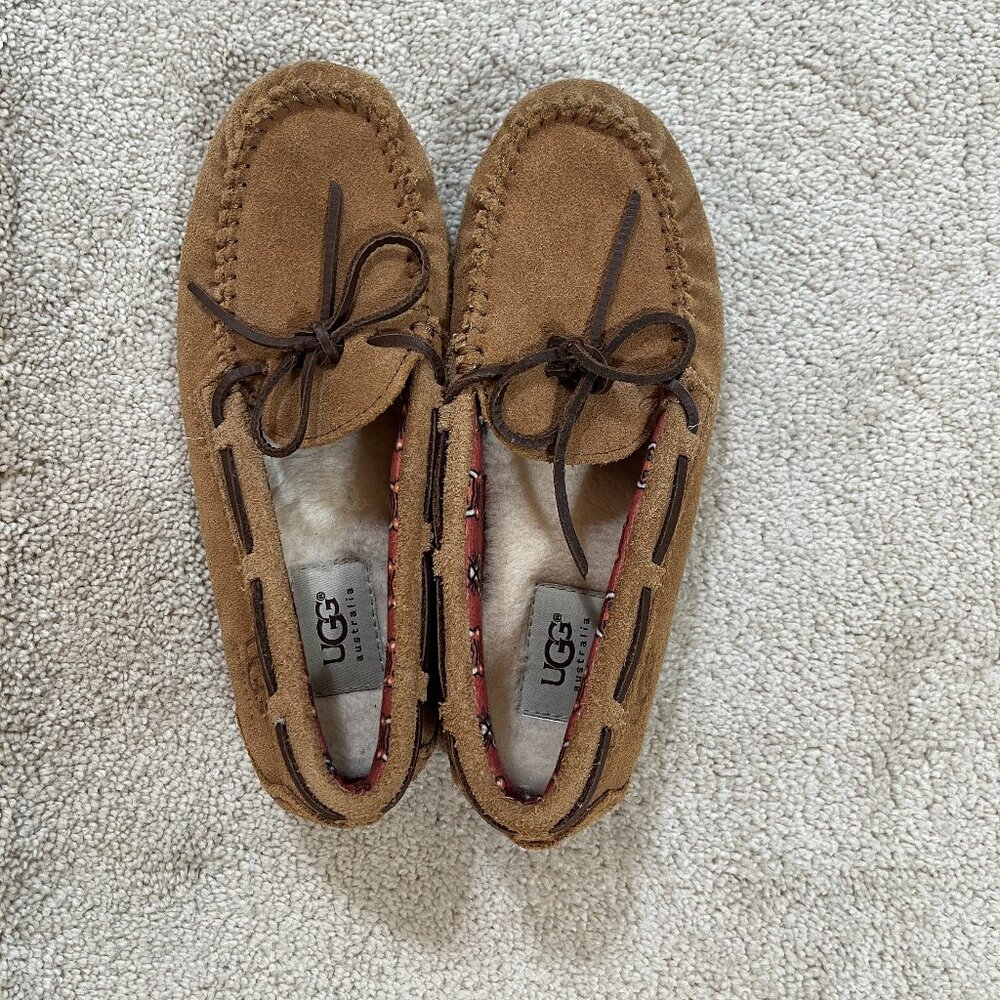 UGG Kid Women Ryder Jungle Moccasin Slippers 1005160K US Size 4 Suede MINT